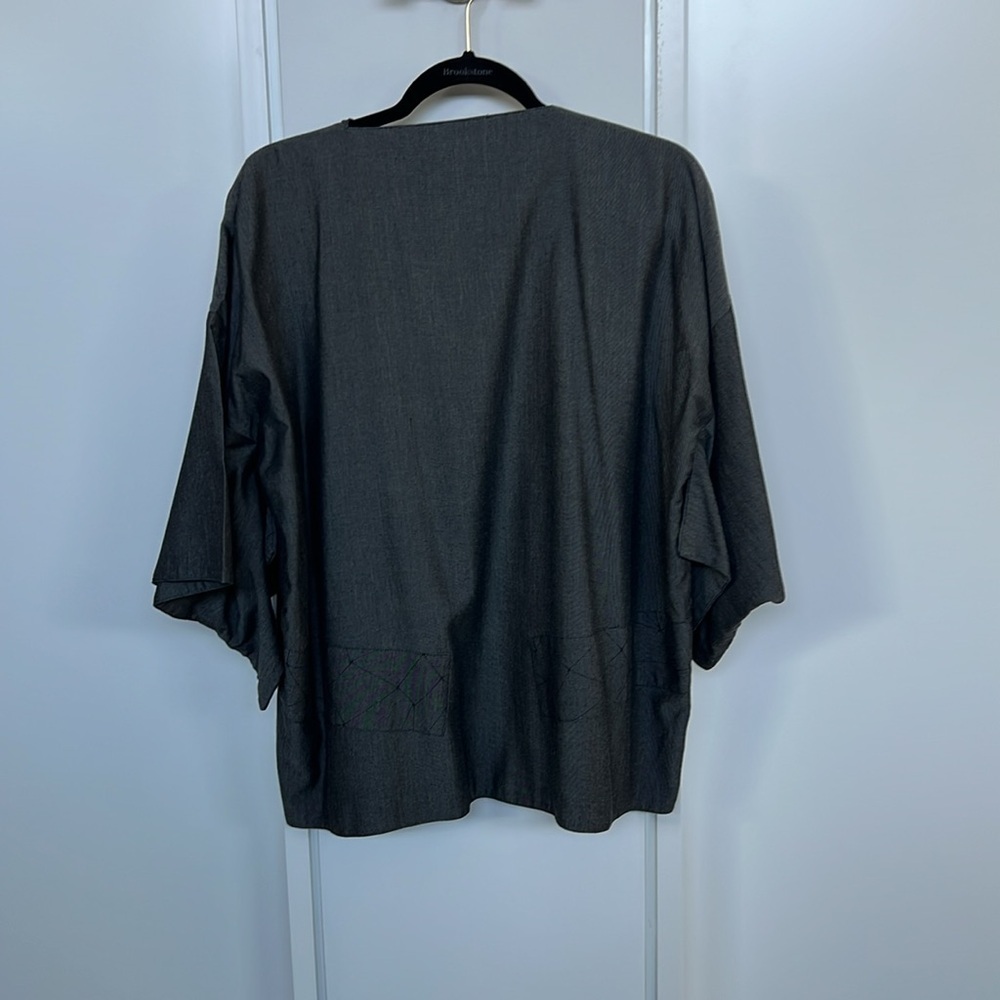 Grey kimono style jacket from zero waste collection made from recycled c… - Picture 5 of 7